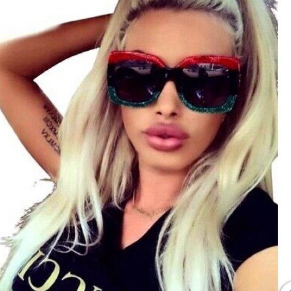 GUCCI GG0083S Authentic Sunglasses RedBlackGreen - Picture 11 of 13